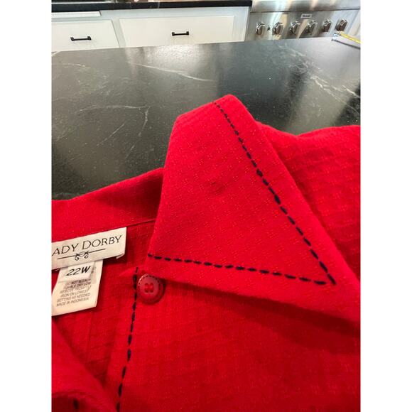 Lady Dorby red dress suit set 22W  90's Y2K  vintage Style - Picture 7 of 13